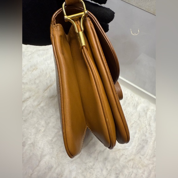 CELINE-Brown Leather Shoulder Bag - Picture 10 of 12
